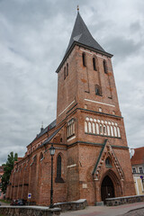 Fototapeta na wymiar St. John's Church, Tartu, a Brick Gothic Lutheran church, one of the top landmarks of the city of Tartu, Estonia. It is dedicated to John the Baptist.