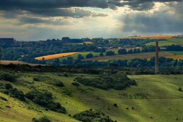 Fototapeta premium looking towards the cement works on the Southdowns in sussex