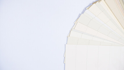 Neutral colors paint fan deck palette on white background