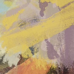 grunge texture of colored paint strokes and blurry stains with brushes of different sizes and shapes