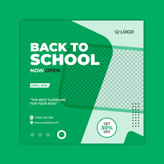 School education admission social media post. School admission background. Back to school.