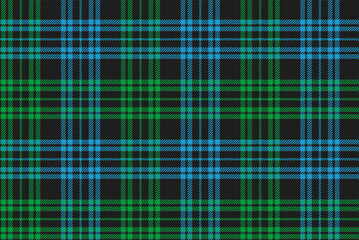 Fototapeta premium dark seamless pattern of green and blue on black colors tartan ornament for textile texture
