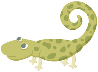 Cute lizard. Vector illustration of a lizard of green color