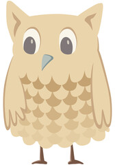 Little owl. Vector illustration of a little brown owl