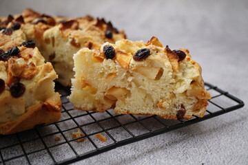 The apple pie in close up