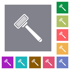 Razor square flat icons