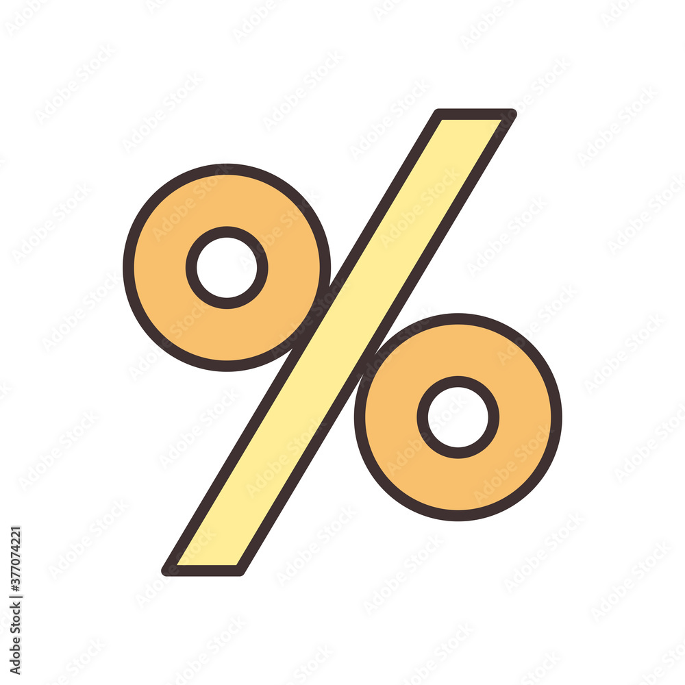 Poster percentage line and fill style icon vector design