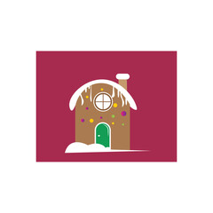 cute mini house cartoon logo illustration with color design vector template