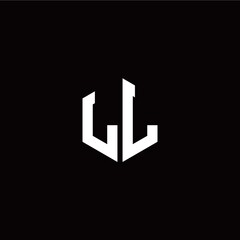 Initial L L letter with polygon modern style logo template vector