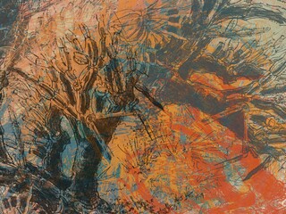 Texture of strokes of colored paint, blurred spots with brushes of different sizes and shapes. Stylized watercolor, oil grunge background