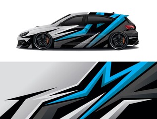 Sports car wrapping decal design