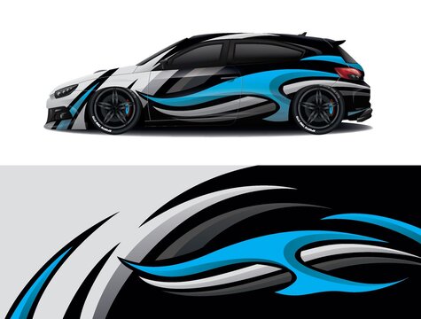 Sports car wrapping decal design