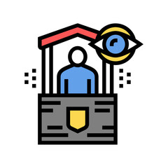 security post color icon vector. security post sign. isolated symbol illustration