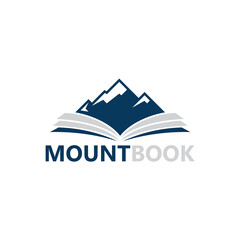 Mountain Book Logo Template Design Vector