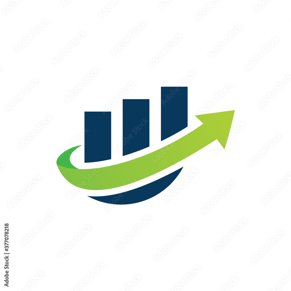 Poster global statistic logo template design vector