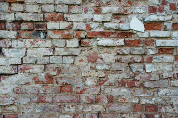 Brick old dark red wall background