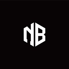 Initial N B letter with polygon modern style logo template vector