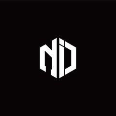 Initial N I letter with polygon modern style logo template vector