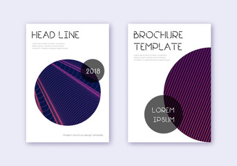 Trendy cover design template set. Violet abstract 