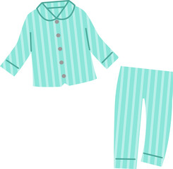 水色の長袖シャツ型パジャマ