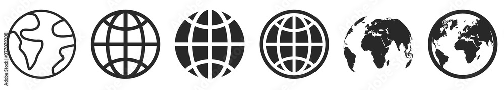 Wall mural globe flat icons. vector symbol of earth. planet icon