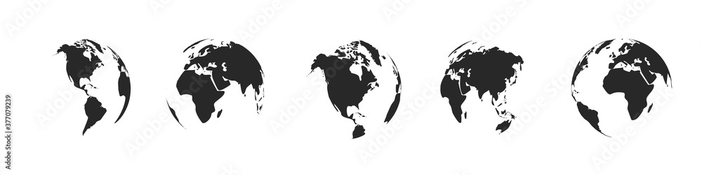 Canvas Prints earth globe icons with a different continents