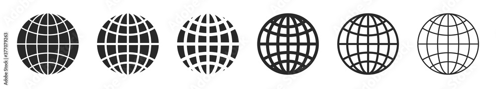 Wall mural globe flat icons. vector symbol of earth. planet icon