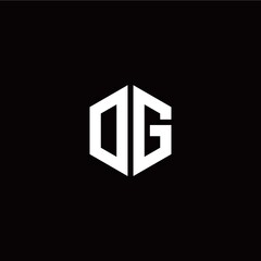 Initial O G letter with polygon modern style logo template vector
