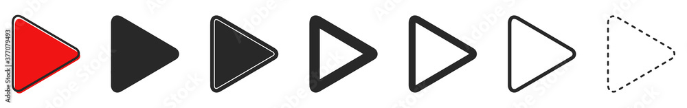 Canvas Prints play vector buttons. set of video play icons.