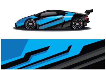 Sports car wrapping decal design	