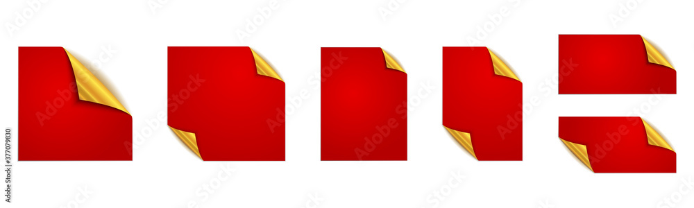 Canvas Prints Set of red stickers. Red square stickers. Vector mockups.