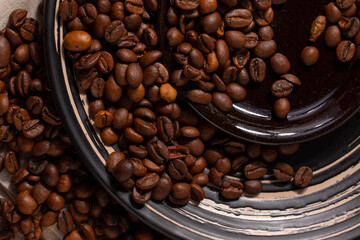 Fototapeta premium brown roasted coffee beans