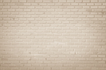 Empty Background of wide cream brick wall texture. Old brown brick wall concrete or stone pattern...