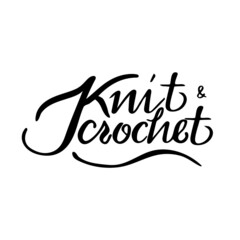 Vector lettering Knitting and crocheting