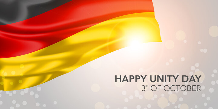 Germany happy unity day vector banner, greeting card.