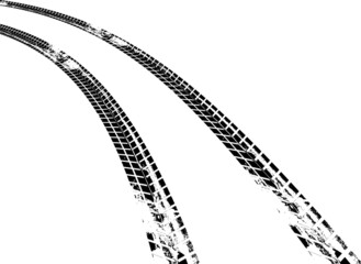 Vector Print Textured Tire Track . Design Element .Bike thread silhouette