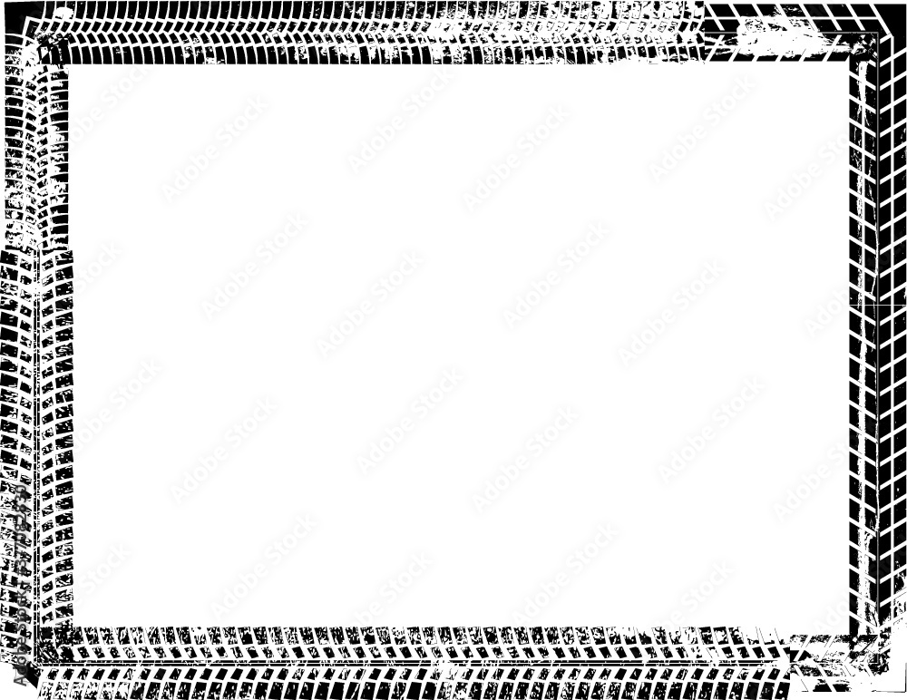 Poster tire track vector Border Frame . 