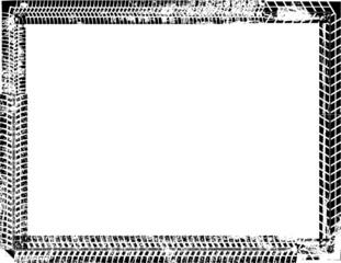 tire track vector Border Frame . 