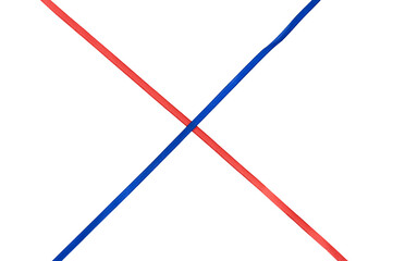 red and blue cross ribbon