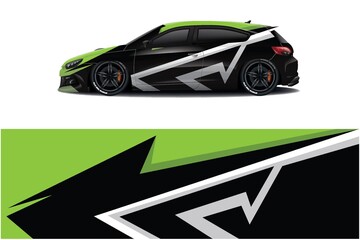 Fototapeta premium Sports car wrapping decal design 