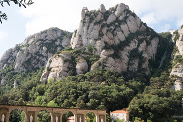 Montserrat is a spectacularly beautiful Benedictine monk mountain located near Barcelona, Spain