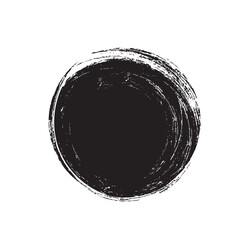 Grunge circle. Black scratched round texture.