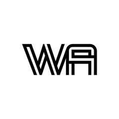 initial letter wa line stroke logo modern
