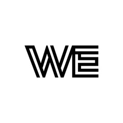 Obraz premium initial letter we line stroke logo modern