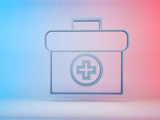 3d illustration medical kit icon