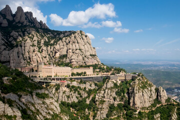 Montserrat is a spectacularly beautiful Benedictine monk mountain located near Barcelona, Spain