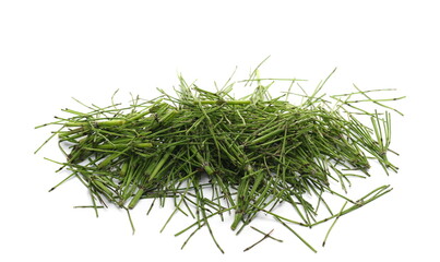 Fresh sliced, cut fern pile isolated on white background