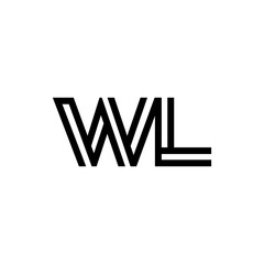 initial letter wl line stroke logo modern