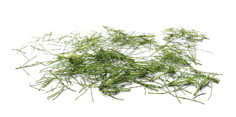 Fresh sliced, cut fern pile isolated on white background