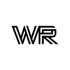 initial letter wr line stroke logo modern